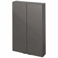 Castorama Armoire De Salle De Bains Faible Profondeur GoodHome Imandra Gris Taupé L.60 X H.90 X P.15 Cm