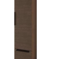 Castorama Colonne De Salle De Bains à Suspendre Aspect Noyer Avec Miroir Intérieur Urban H. 150 X L. 35 X P. 32 Cm