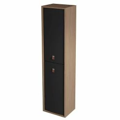 Castorama Colonne De Salle De Bains à Suspendre Ouverture Gauche Havana Noir Mat H. 160 X L. 39 Cm