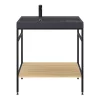 Castorama Console Pour Vasque à Poser GoodHome Duala Métal Noir 80 Cm + Plan Vasque Noir GoodHome Mila 80 Cm
