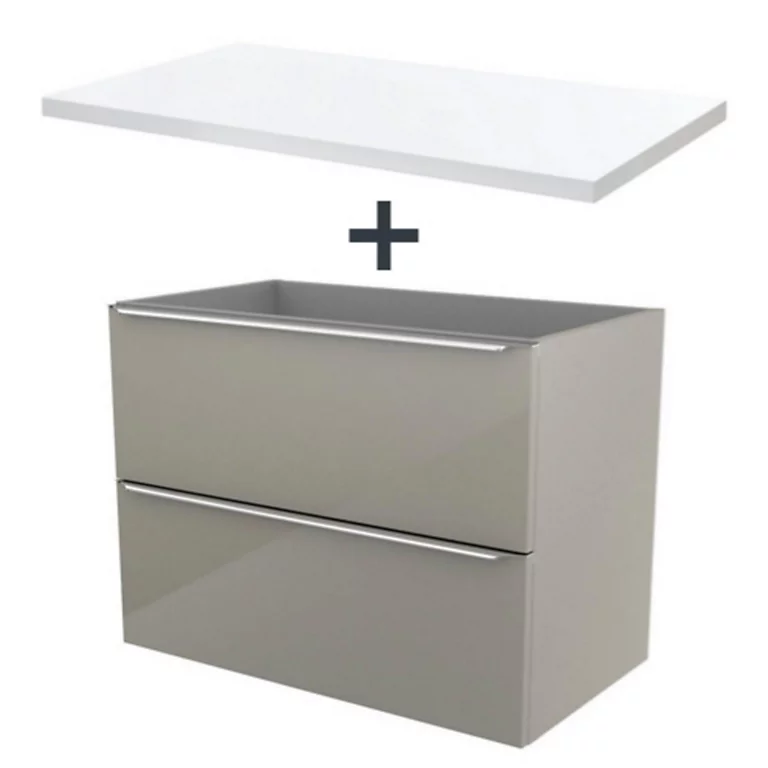 Castorama Ensemble L.80 Cm Meuble Sous Vasque Imandra Taupe à Suspendre + Plan De Toilette Marloes Aggloméré Blanc Brillant 3 Castorama Ensemble L.80 Cm Meuble Sous Vasque Imandra Taupe à Suspendre + Plan De Toilette Marloes Aggloméré Blanc Brillant