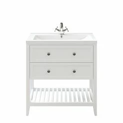 Castorama Ensemble L.80 Cm Meuble Sous Vasque Perma Blanc à Poser + Plan Vasque Nira Céramique Blanc