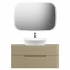 Castorama Ensemble Salle De Bains L. 104 Cm Meuble Sous Vasque + Plan De Toilette Décor Bois Natuel Alba