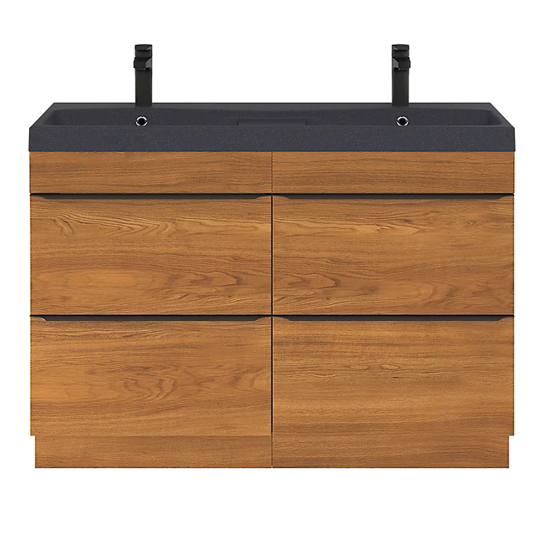 Castorama Ensemble Salle De Bains L.120 Cm Meuble à Suspendre Imandra Décor Chêne + Plan Vasque Résine Noir 3 Castorama Ensemble Salle De Bains L.120 Cm Meuble à Suspendre Imandra Décor Chêne + Plan Vasque Résine Noir