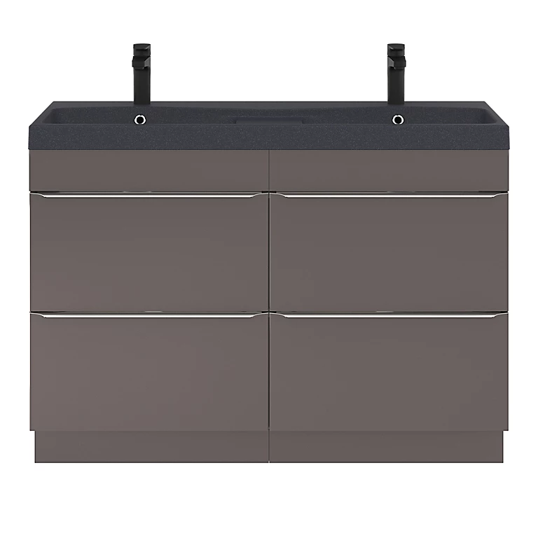 Castorama Ensemble Salle De Bains L.120 Cm Meuble à Suspendre Imandra Gris Taupe Brillant + Plan Vasque Résine Noir 3 Castorama Ensemble Salle De Bains L.120 Cm Meuble à Suspendre Imandra Gris Taupe Brillant + Plan Vasque Résine Noir