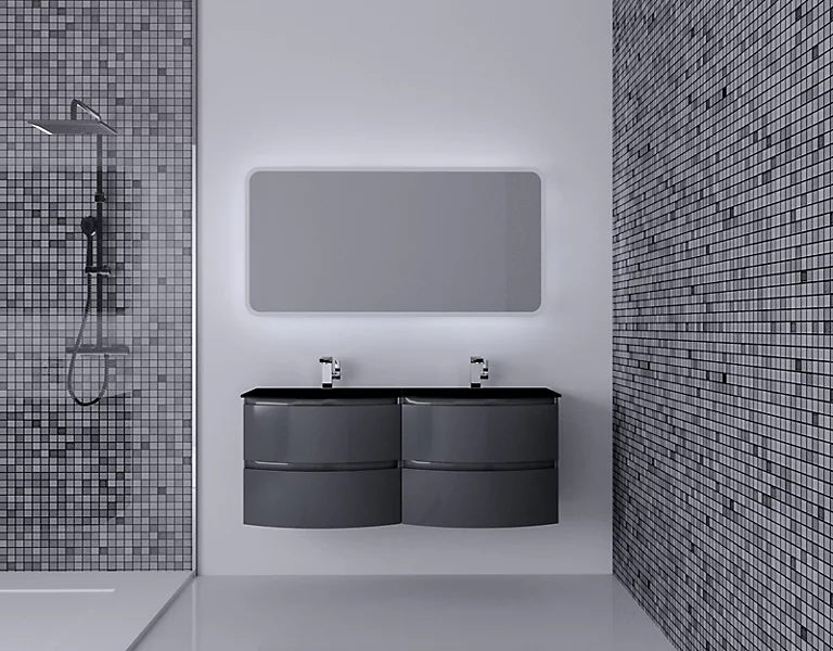 Castorama Ensemble Salle De Bains L.138 Cm Meuble Sous Vasque Gris Anthracite Brillant + Plan Double Vasque Verre Noir Mat Vague 3 Castorama Ensemble Salle De Bains L.138 Cm Meuble Sous Vasque Gris Anthracite Brillant + Plan Double Vasque Verre Noir Mat Vague