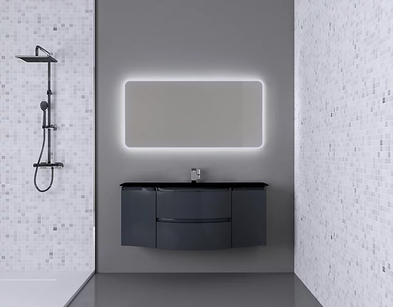 Castorama Ensemble Salle De Bains L.138 Cm Meuble Sous Vasque Gris Anthracite Brillant + Plan Vasque Central Verre Noir Mat Vague 3 Castorama Ensemble Salle De Bains L.138 Cm Meuble Sous Vasque Gris Anthracite Brillant + Plan Vasque Central Verre Noir Mat Vague