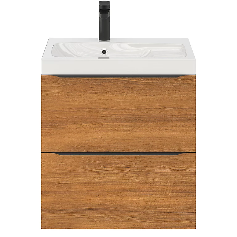 Castorama Ensemble Salle De Bains L.60 Cm Meuble à Suspendre Imandra Décor Noyer + Plan Vasque Résine Blanc 3 Castorama Ensemble Salle De Bains L.60 Cm Meuble à Suspendre Imandra Décor Noyer + Plan Vasque Résine Blanc