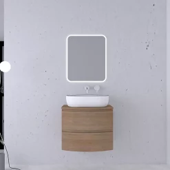 Castorama Ensemble Salle De Bains L.70 Cm Meuble Sous Vasque + Plan De Toilette Effet Bois Vague