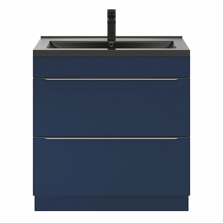 Castorama Ensemble Salle De Bains L.80 Cm Meuble à Suspendre Imandra Bleu Nuit Mat + Plan Vasque Résine Noir 3 Castorama Ensemble Salle De Bains L.80 Cm Meuble à Suspendre Imandra Bleu Nuit Mat + Plan Vasque Résine Noir