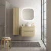 Castorama Ensemble Salle De Bains L. 84 Cm Meuble Sous Vasque + Plan De Toilette Décor Bois Natuel Alba