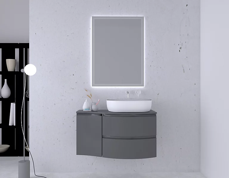 Castorama Ensemble Vague L.104 Cm Meuble Sous Vasque à Suspendre Gris Anthracite Brillant + Plan De Toilette + Complément Gauche 3 Castorama Ensemble Vague L.104 Cm Meuble Sous Vasque à Suspendre Gris Anthracite Brillant + Plan De Toilette + Complément Gauche