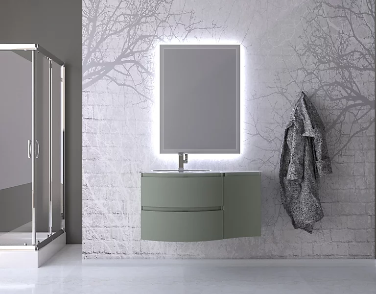 Castorama Ensemble Vague L.104 Cm Meuble Sous Vasque à Suspendre Kaki Mat + Complément Droit + Plan Vasque Verre Blanc 3 Castorama Ensemble Vague L.104 Cm Meuble Sous Vasque à Suspendre Kaki Mat + Complément Droit + Plan Vasque Verre Blanc