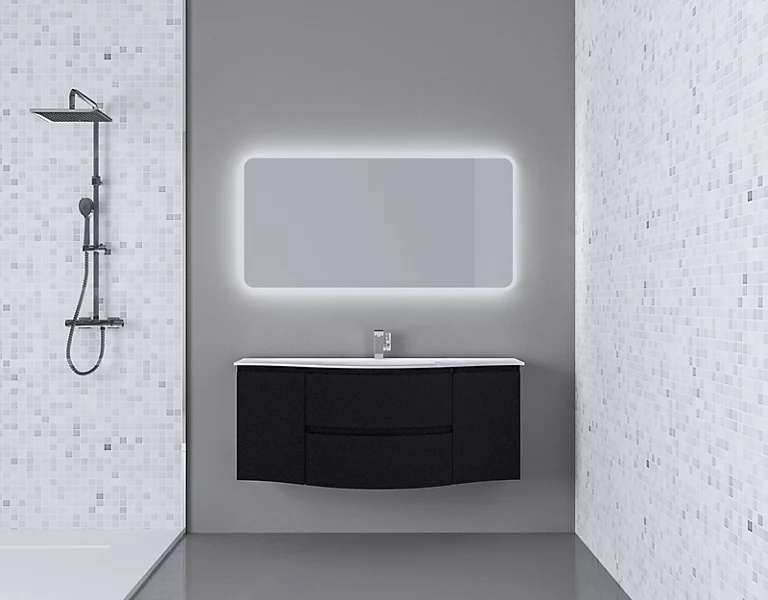 Castorama Ensemble Vague L.138 Cm Meuble Sous Vasque à Suspendre Noir Mat + Plan Vasque Central Résine Blanc 3 Castorama Ensemble Vague L.138 Cm Meuble Sous Vasque à Suspendre Noir Mat + Plan Vasque Central Résine Blanc