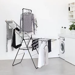 Castorama Étendoir à Linge 25 M Brabantia Hangon Avec Portant à Cintre Coloris Noir