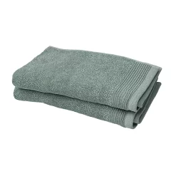 Castorama Lot De 2 Serviettes De Toilette Vert De Gris Koros 50 X 30 Cm GoodHome