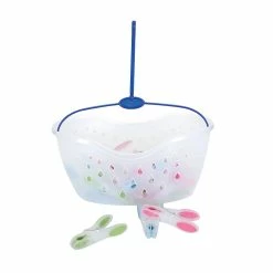 Castorama Lot Panier + 24 Pinces à Linge Bi-matière MSV