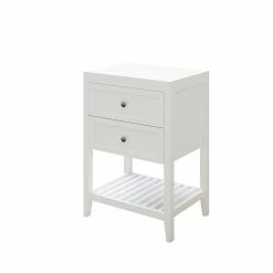 Castorama Meuble Sous Vasque à Poser 2 Tiroirs GoodHome Perma Blanc 60 Cm + Plan De Toilette