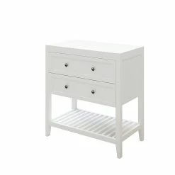 Castorama Meuble Sous Vasque à Poser 2 Tiroirs GoodHome Perma Blanc 80 Cm + Plan De Toilette