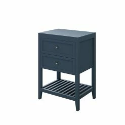 Castorama Meuble Sous Vasque à Poser 2 Tiroirs GoodHome Perma Bleu 60 Cm + Plan De Toilette