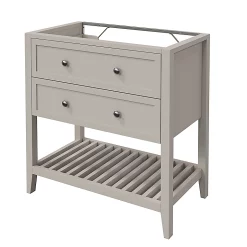 Castorama Meuble Sous Vasque à Poser 2 Tiroirs GoodHome Perma Taupe 80 Cm