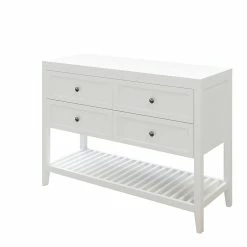 Castorama Meuble Sous Vasque à Poser 4 Tiroirs GoodHome Perma Blanc 120 Cm + Plan De Toilette