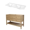 Meuble Sous Vasque à Poser 4 Tiroirs GoodHome Perma Bois 120 Cm + Plan Double Vasque Céramique Blanc GoodHome Nira -castorama Soldes meuble sous vasque a poser 4 tiroirs goodhome perma bois 120 cm plan double vasque ceramique blanc goodhome nira5059340638324 01c FR CF