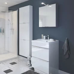 Castorama Meuble Sous Vasque à Poser GoodHome Imandra Blanc 60 Cm + Plan Vasque Lana