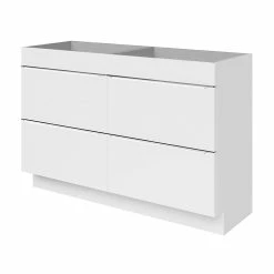 Castorama Meuble Sous Vasque à Poser GoodHome Imandra Blanc Brillant L. 120 X H. 82 X P. 45 Cm