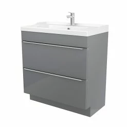 Castorama Meuble Sous Vasque à Poser GoodHome Imandra Gris 80 Cm + Plan Vasque Lana