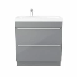 Castorama Meuble Sous Vasque à Poser GoodHome Imandra Gris 80 Cm + Plan Vasque Mila