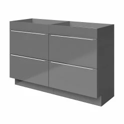 Castorama Meuble Sous Vasque à Poser GoodHome Imandra Gris Brillant L. 120 X H. 82 X P. 45 Cm