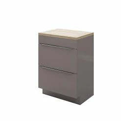 Castorama Meuble Sous Vasque à Poser GoodHome Imandra Gris Taupé 60 Cm + Plan De Toilette Hartland