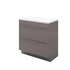 Castorama Meuble Sous Vasque à Poser GoodHome Imandra Gris Taupé 80 Cm + Plan De Toilette Marloes