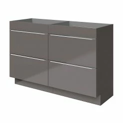 Castorama Meuble Sous Vasque à Poser GoodHome Imandra Gris Taupe Brillant L. 120 X H. 82 X P. 45 Cm