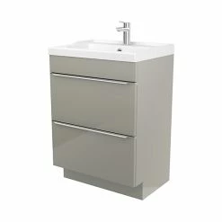 Castorama Meuble Sous Vasque à Poser GoodHome Imandra Taupe 60 Cm + Plan Vasque Lana