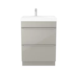 Castorama Meuble Sous Vasque à Poser GoodHome Imandra Taupe 60 Cm + Plan Vasque Mila