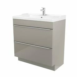 Castorama Meuble Sous Vasque à Poser GoodHome Imandra Taupe 80 Cm + Plan Vasque Lana