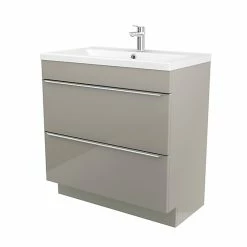 Castorama Meuble Sous Vasque à Poser GoodHome Imandra Taupe 80 Cm + Plan Vasque Nira