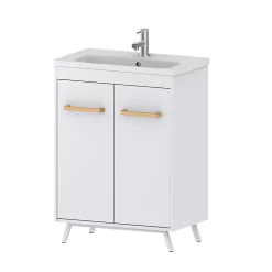 Castorama Meuble Sous Vasque à Poser GoodHome Ladoga Blanc 60 Cm + Plan Vasque Towan