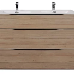 Castorama Meuble Sous Vasque à Poser Pamili 120 Cm Aspect Bois + Plan Double Vasque En Résine Blanc Pamili 120 Cm