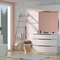 Castorama Meuble Sous Vasque à Poser Pamili Blanc Mat 120 Cm + Plan Double Vasque En Résine Blanc