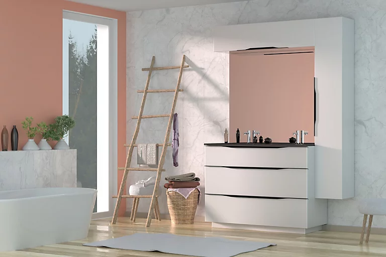 Castorama Meuble Sous Vasque à Poser Pamili Blanc Mat 120 Cm + Plan Double Vasque En Résine Noir 3 Castorama Meuble Sous Vasque à Poser Pamili Blanc Mat 120 Cm + Plan Double Vasque En Résine Noir