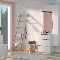 Castorama Meuble Sous Vasque à Poser Pamili Blanc Mat 60 Cm + Plan Vasque En Résine Blanc