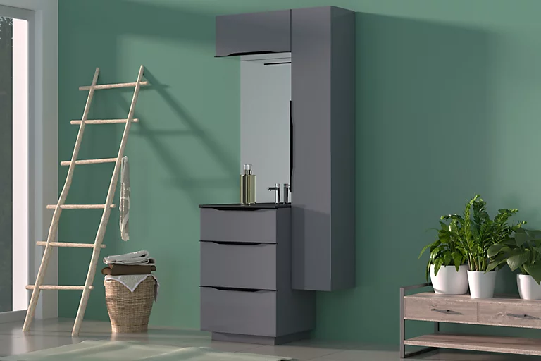 Castorama Meuble Sous Vasque à Poser Pamili Gris Anthracite Brillant 60 Cm + Plan Vasque En Résine Noir 3 Castorama Meuble Sous Vasque à Poser Pamili Gris Anthracite Brillant 60 Cm + Plan Vasque En Résine Noir