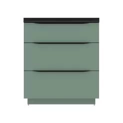 Castorama Meuble Sous Vasque à Poser Pamili Vert Sauge Mat 80 Cm + Plan Vasque En Résine Noir