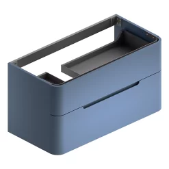 Castorama Meuble Sous Vasque à Suspendre Alba Bleu Mat L. Version Gauche 104 X H. 55 X P. 50,5 Cm