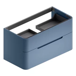 Castorama Meuble Sous Vasque à Suspendre Alba Bleu Mat Version Centre L. 104 X H. 55 X P. 50,5 Cm