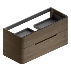 Castorama Meuble Sous Vasque à Suspendre Alba Décor Noyer L. 119 X H. 55 X P. 50,5 Cm