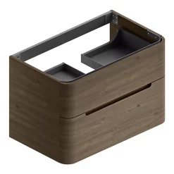 Castorama Meuble Sous Vasque à Suspendre Alba Décor Noyer L. 84 X H. 55 X P. 50,5 Cm